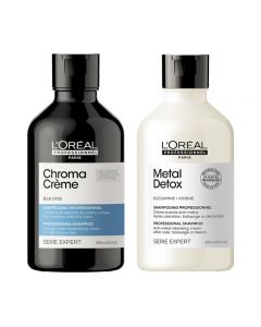 L'Oreal Professionnel Kit Serie Expert Chroma Creme Blue Dyes Shampoo + Metal Detox Shampoo