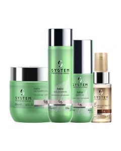 Wella System Professional Kit Nativ Pre-Shampoo, Shampoo e Trattamento + LuxeOil Mini Elixir