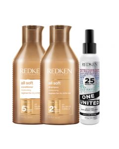 Redken Kit All Soft Shampoo e Conditioner + Trattamento