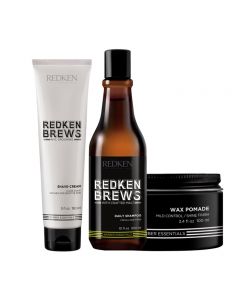 Redken Kit Brews Shampoo + Shave Cream + Styling